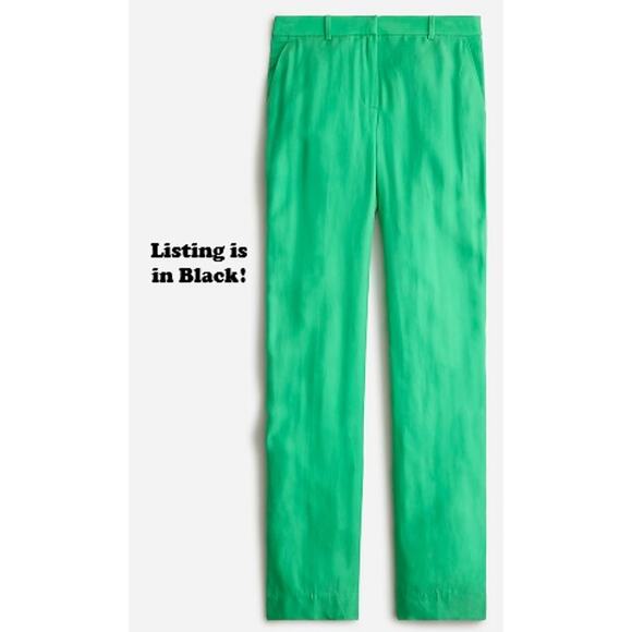 J. Crew Women 10 Black Flat Front Drapey Cupro Blend Trousers Dress Pants NWT - Picture 2 of 8